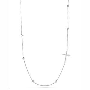 Authentic ROBERTO COIN White Gold Cross Necklace